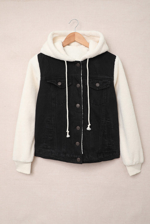 Casual Women's Stitching Loose Hooded Denim Jacket
